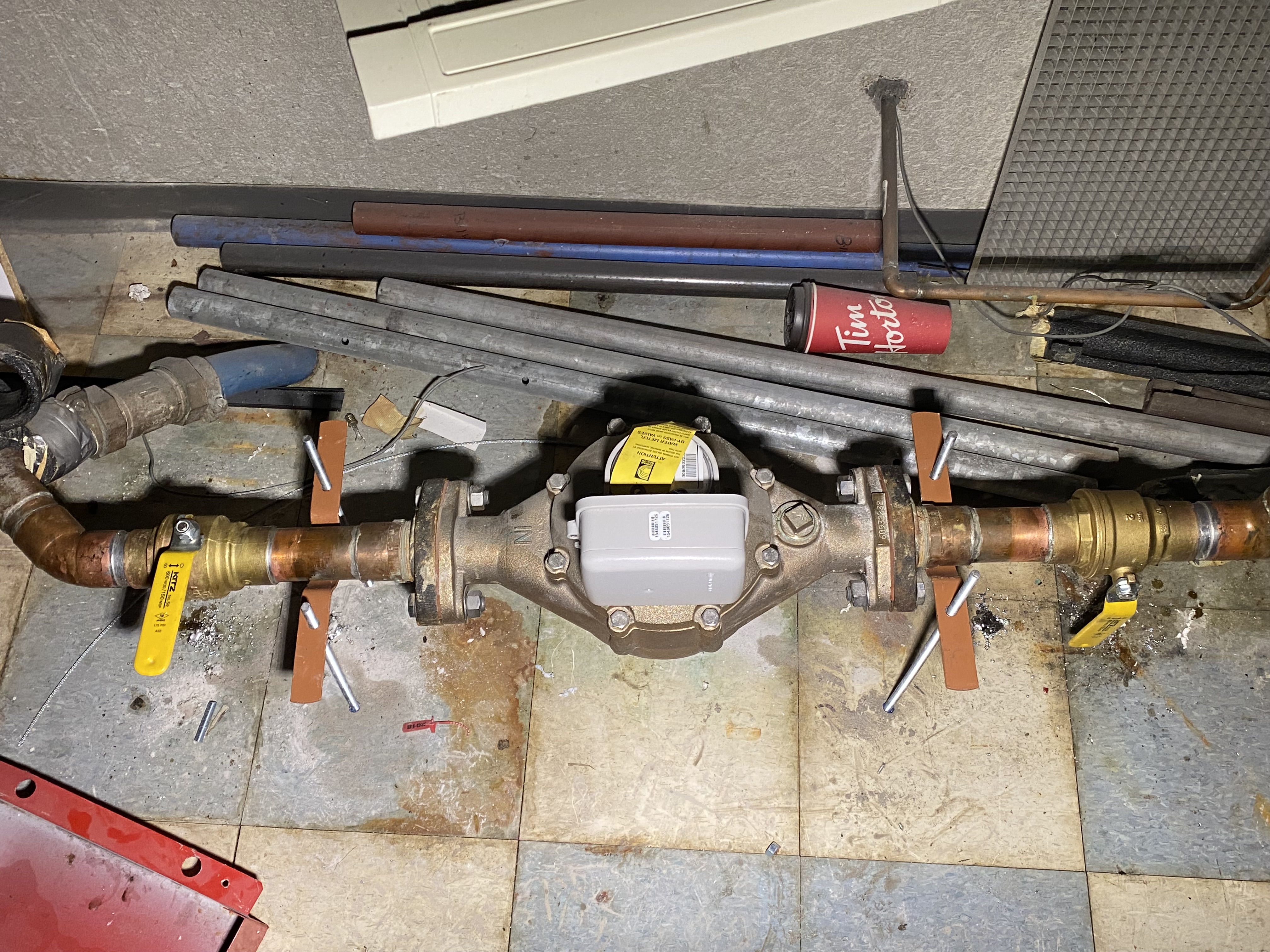 Emergency plumbing repair in progress